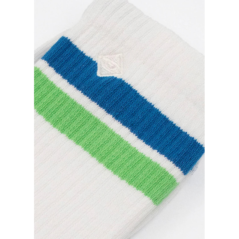 Chaussettes tennis bandes Vert et Bleu J.Clay - YouSocks