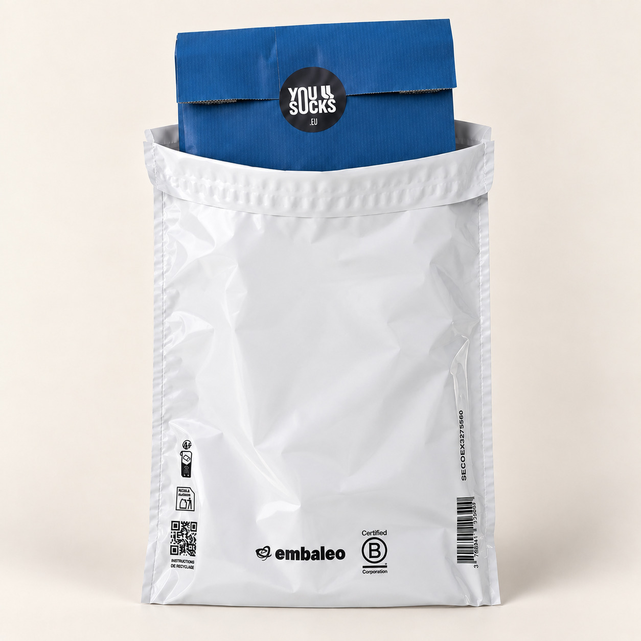 Emballage de livraison YouSocks avec emballage cadeau à l’intérieur